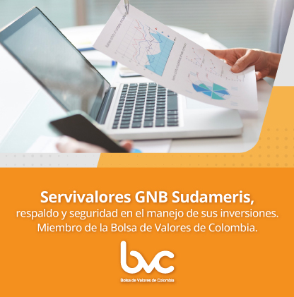 Servivalores GNB Sudameris, respaldo y seguridad en el manejo de sus inversiones. Miembro de la Bolsa de Valores de Colombia.